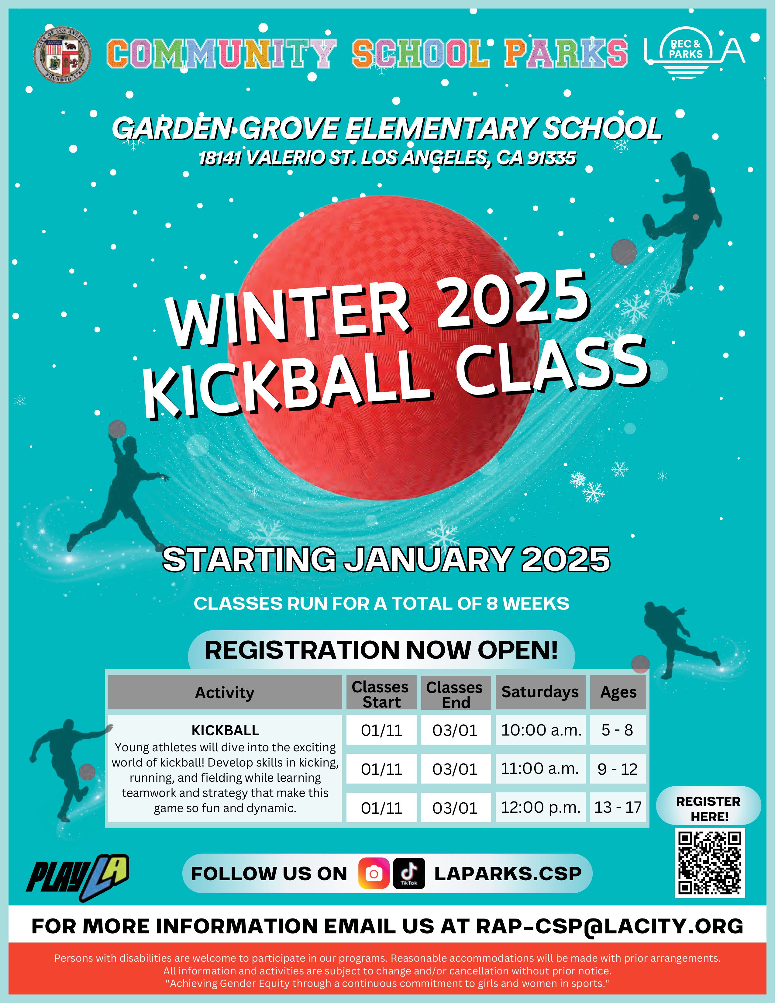 winter kickball class